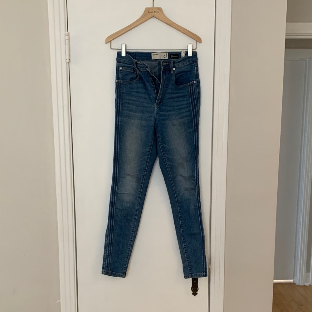 Garage Premium Blue High Waist Skinny Jeans
